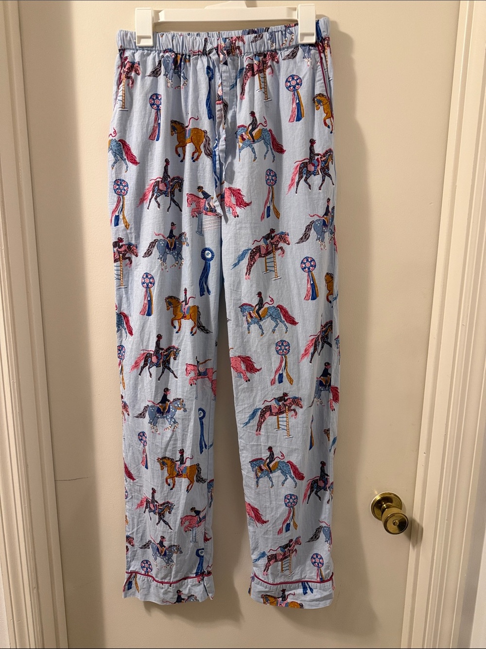 Printfresh Organic Cotton PJ Bottoms Horse Show Blue Ribbon Print UGC XS Tall
